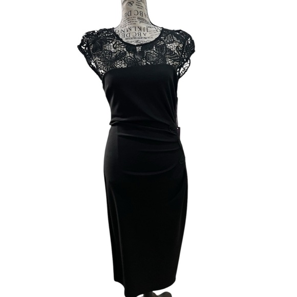 HALE BOB Black Lace Trim Short Sleeved
Bodycon Dress (S) NWT - Picture 9 of 17